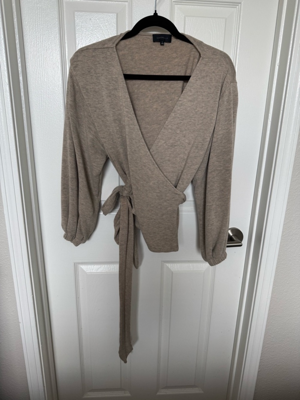 MAJORELLE Beige Wrap Cardigan
